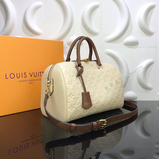 LV包 LV女包 M42406 Speedy30手袋 LV牛皮壓花手提包 LV單肩斜挎包  ydh3178